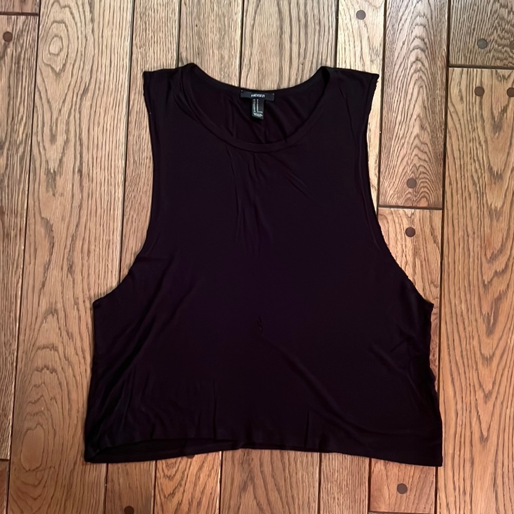 Forever 21 Black Open Side Slouchy Tank Size M